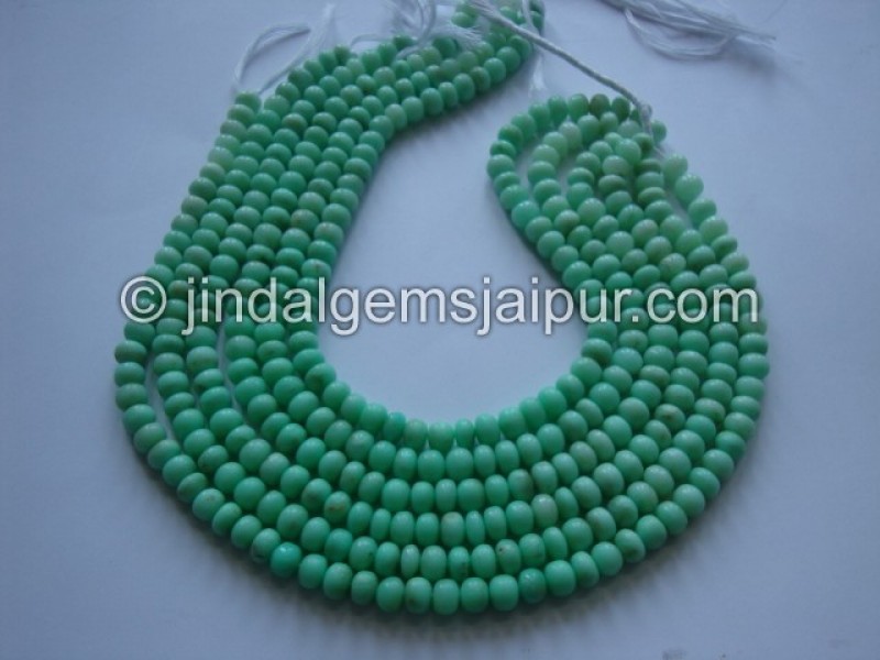 Apple Green Crysoprase Plain Roundelle Shape Beads